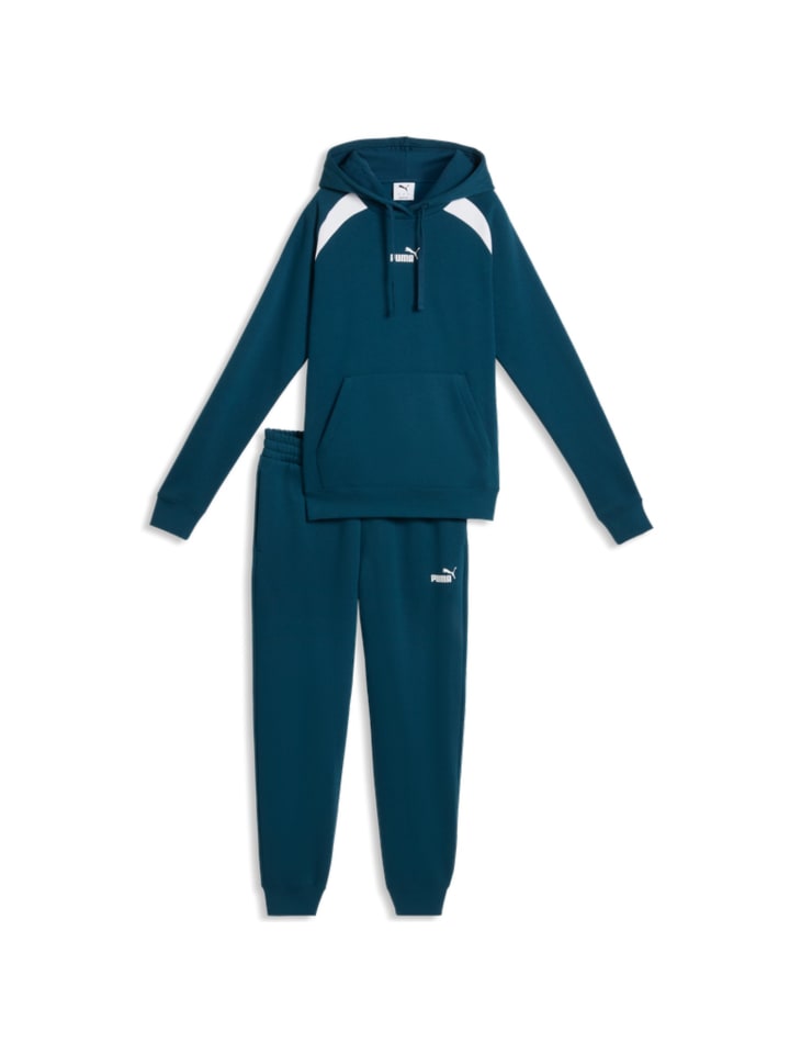 Hooded Sweat Suit aus Baumwolle mit Kapuze in blau