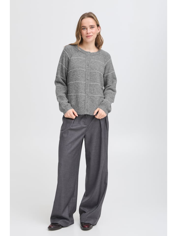 Strickjacke FRKENDRA Regular fit in Asphalt melange mix