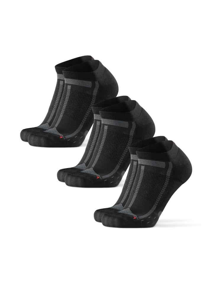 Laufsocken Long Distance Running Low-Cut in Black/Grey