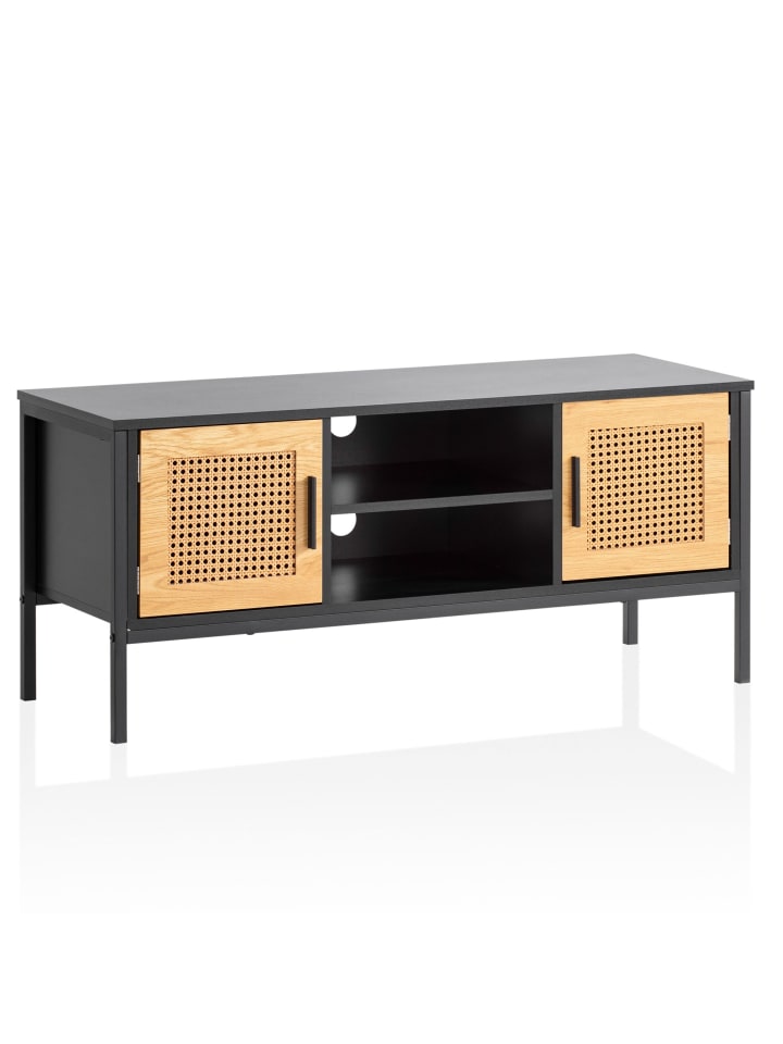 TV- und Lowboards in Schwarz / MDF / 110x40x48