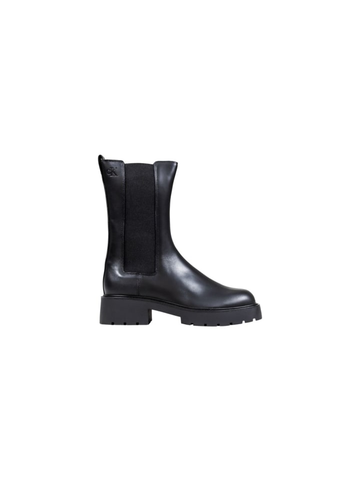 Schwarz Leder Stiefeletten
