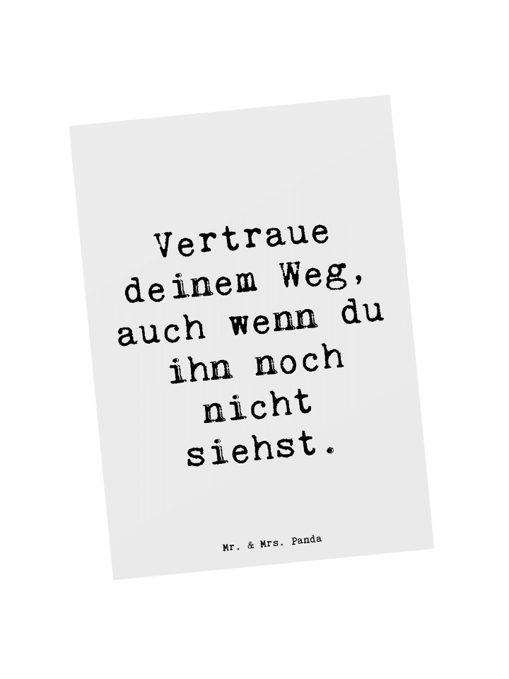 Postkarte Spruch Zukunftsplanung Ungewissheit a... in Weiß