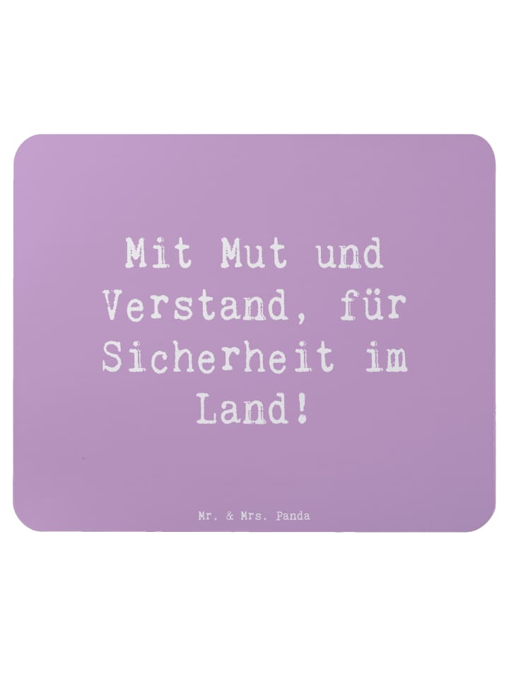 Mouse-Pad Spruch Polizist Mut Verstand mit Spruch in Lavendeltraum