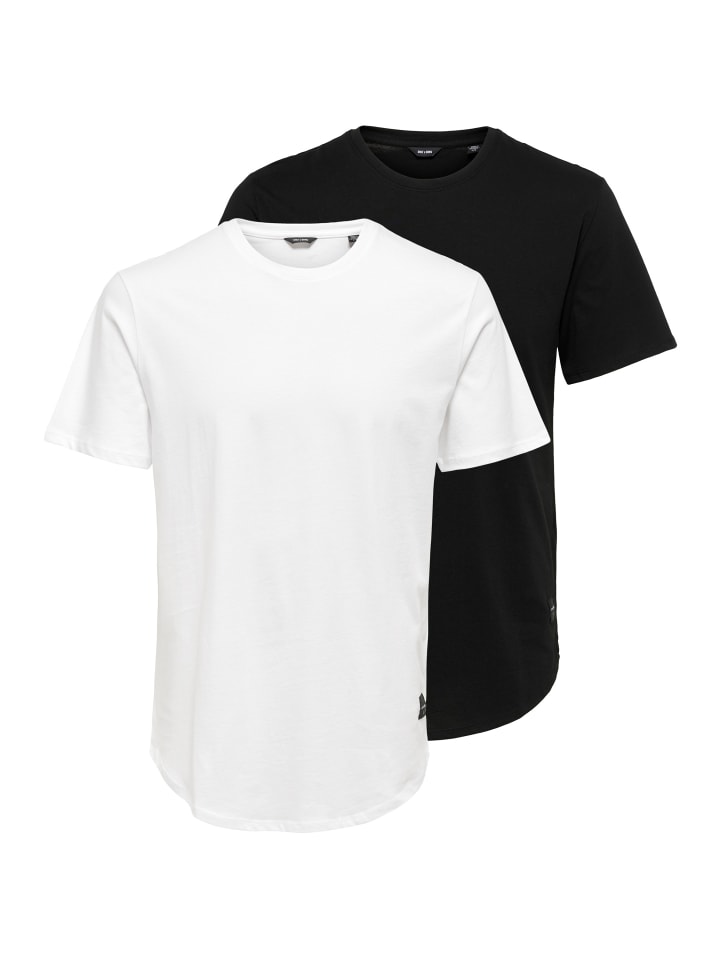 T-Shirt Matt in Schwarz / creme