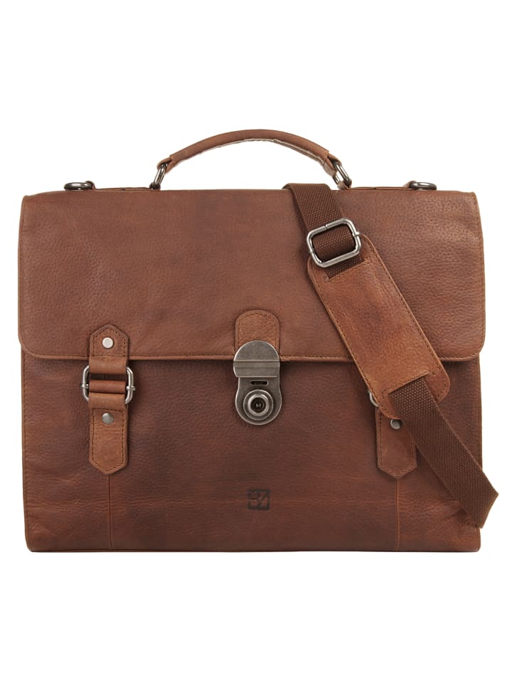 Aktentasche echt Leder in cognac