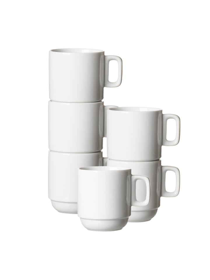 6er Set Kaffeebecher Bianco in Weiß 245 ml