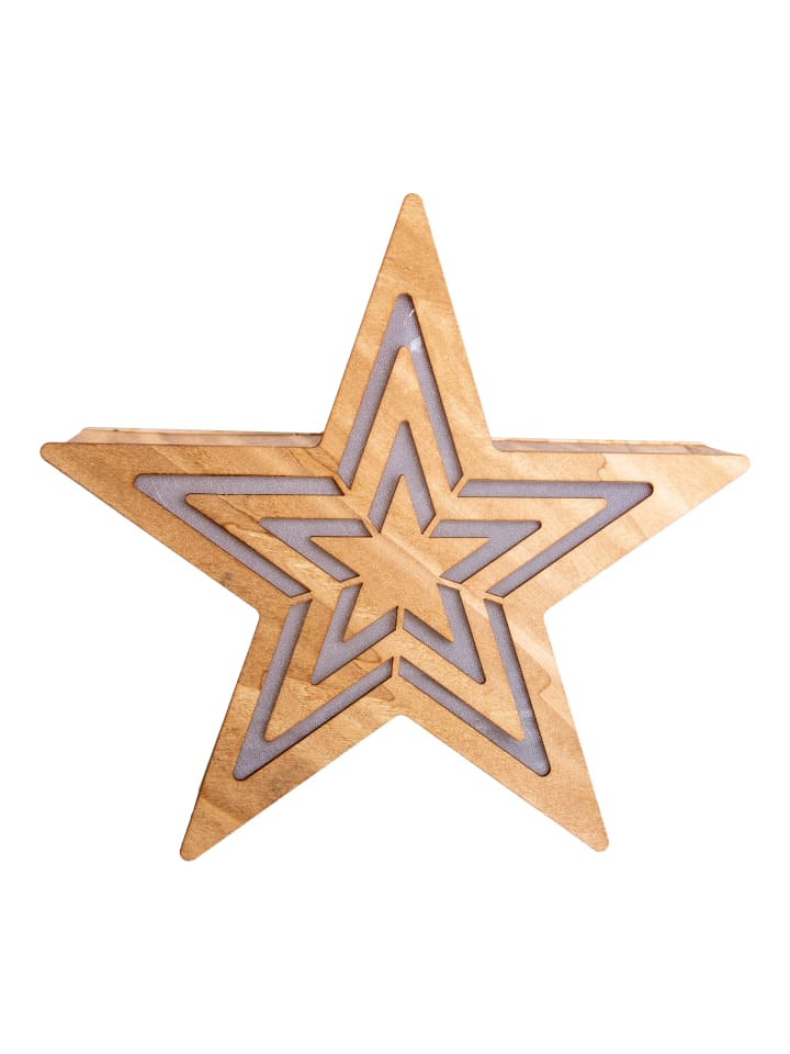 LED Weihnachtsartikel "STERN" in natur - (L)34 cm x (B)8 cm x (H)33 cm