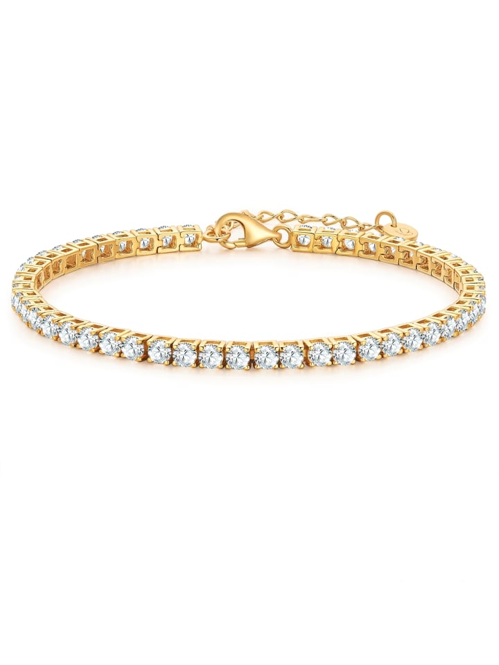 Armband aus Messing mit Zirkonia in gelbgold