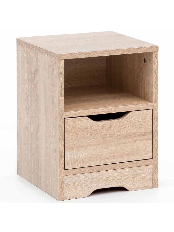 Nachttisch in Grau / Spanplatte / 31x31x43