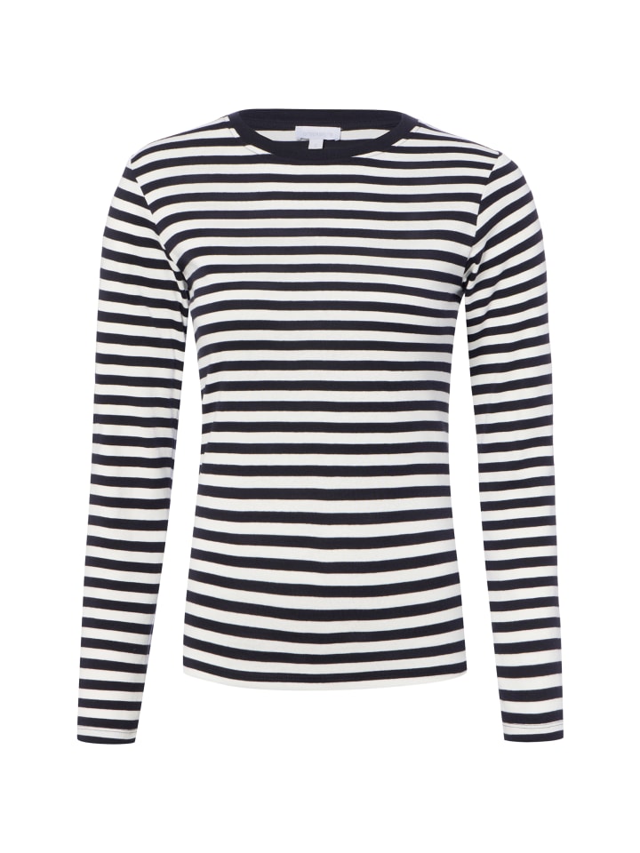 Langarmshirt in marine weiß
