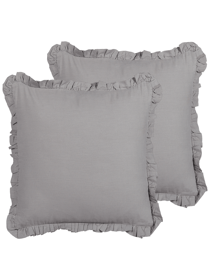 2er-Set Dekokissen GLABRA in Grau