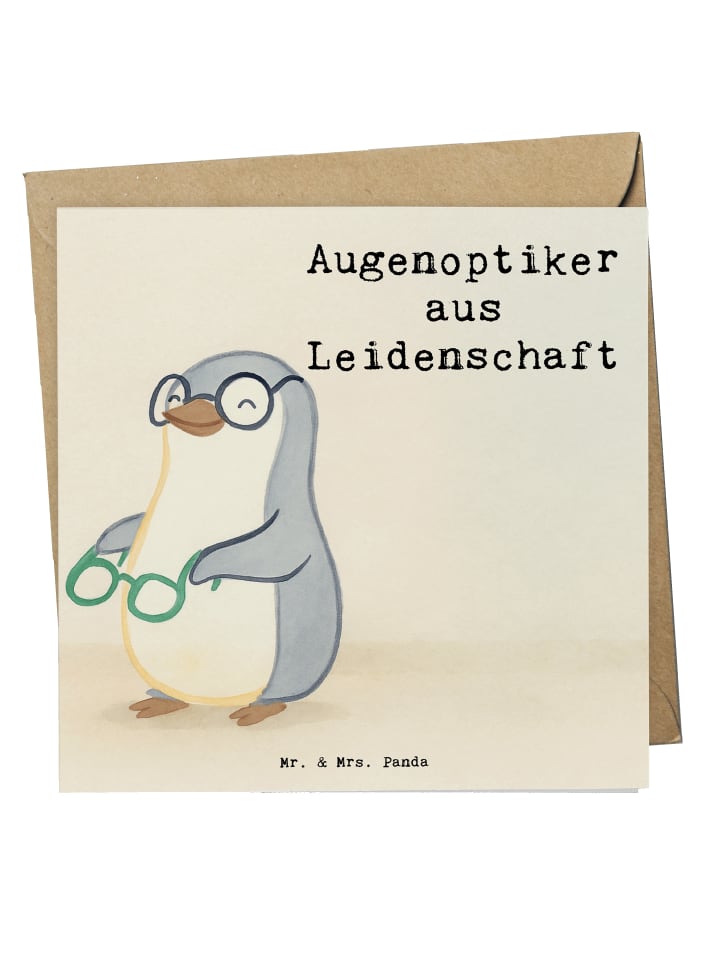 Grußkarte Augenoptiker Leidenschaft Design mit ... in Weiß