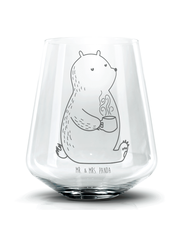 Tumbler Glas Bär Kaffee ohne Spruch in Transparent