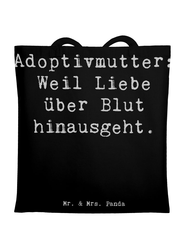 Tragetasche Adoptivmutter Liebe mit Spruch in Schwarz