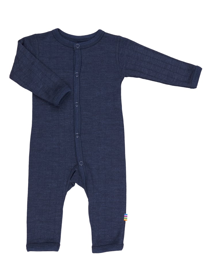 Schlafoverall aus Merino-Wolle/Seide navy weiß in navy