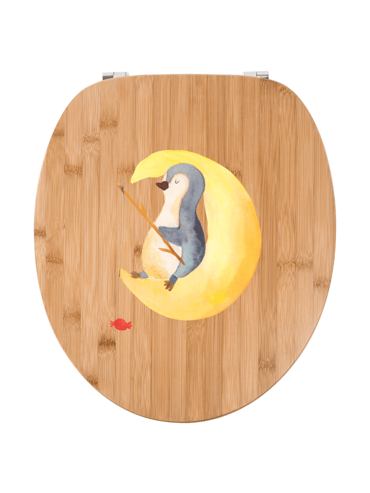 WC Deckel Pinguin Mond ohne Spruch in Braun