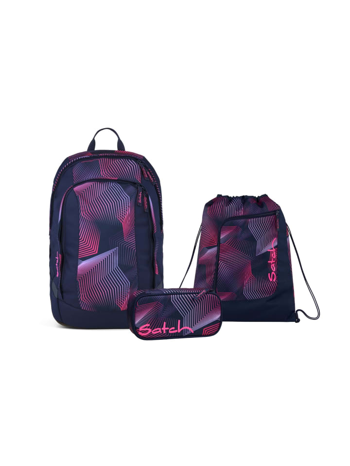 Schulrucksack-Set AIR "Seismic Pink" 3-tlg. in Pink