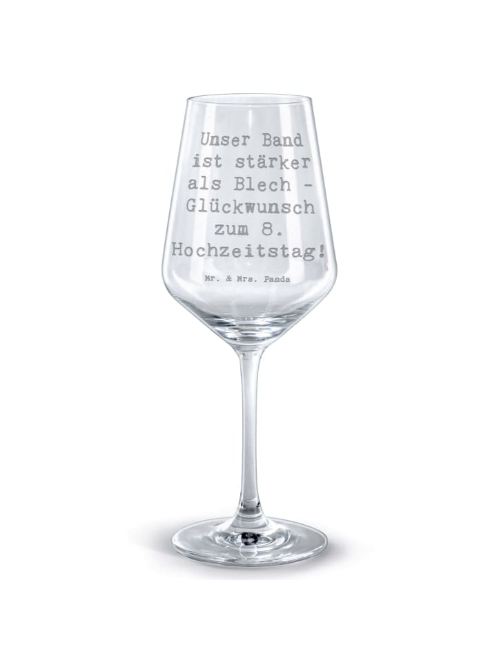 Rotweinglas Spruch 8. Hochzeitstag Blechhochzei... in Transparent