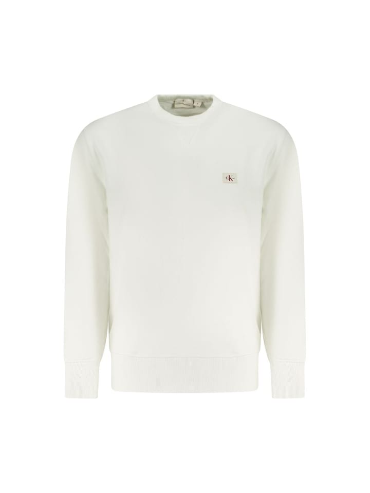 Weiß Baumwolle Herren Sweatshirt