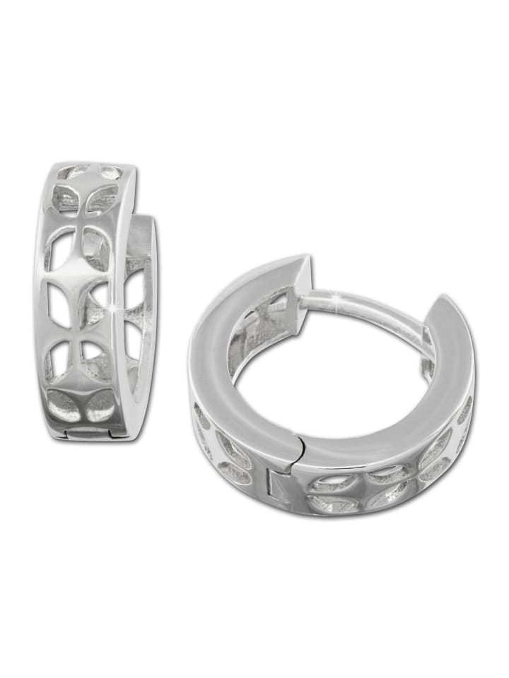 Ohrringe Silber 925 Sterling Silber Blume Creolen