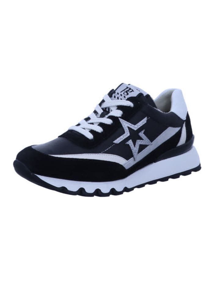 Damen- Schnürschuhe 0066-4954-016/Sneaker in schwarz