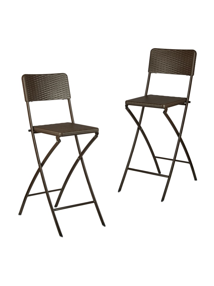 2 x Barhocker in Braun - (B)44 x (H)115 x (T)63 cm