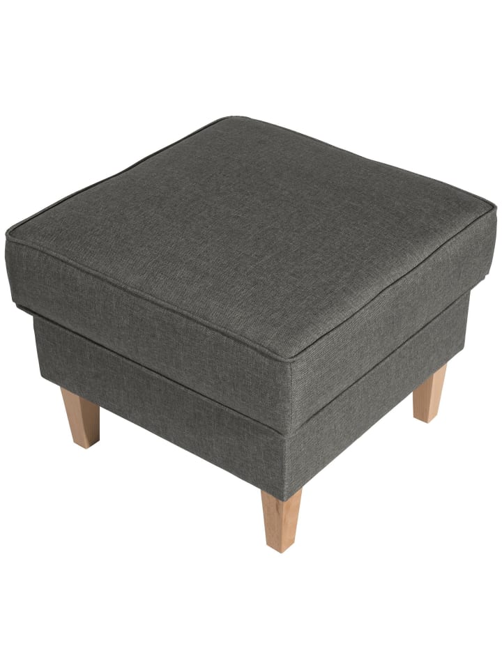 HOCKER Karlen Bezug Flachgewebe Buche natur / hellgrau