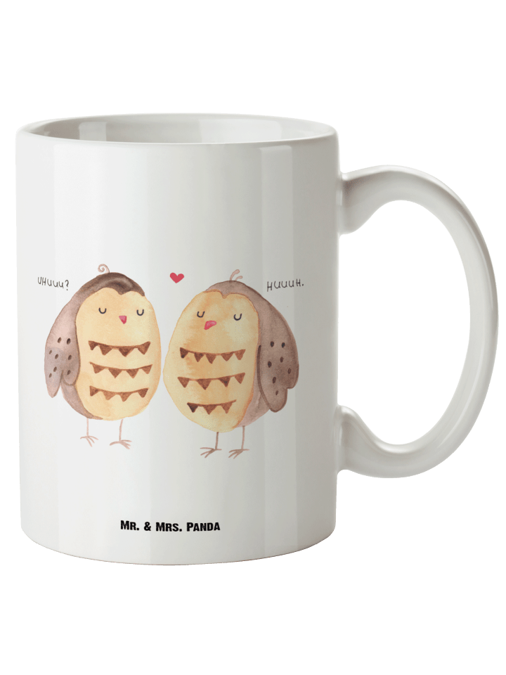 Kaffeetasse Eulen Liebe ohne Spruch in Weiß