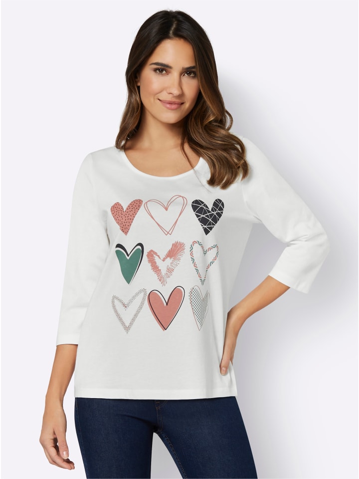 3/4-Arm-Shirt in ecru-marine