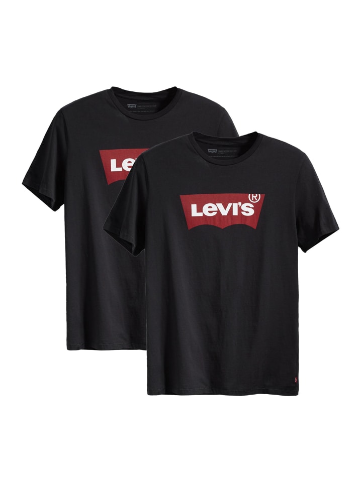 T-Shirt 2er Pack in Schwarz
