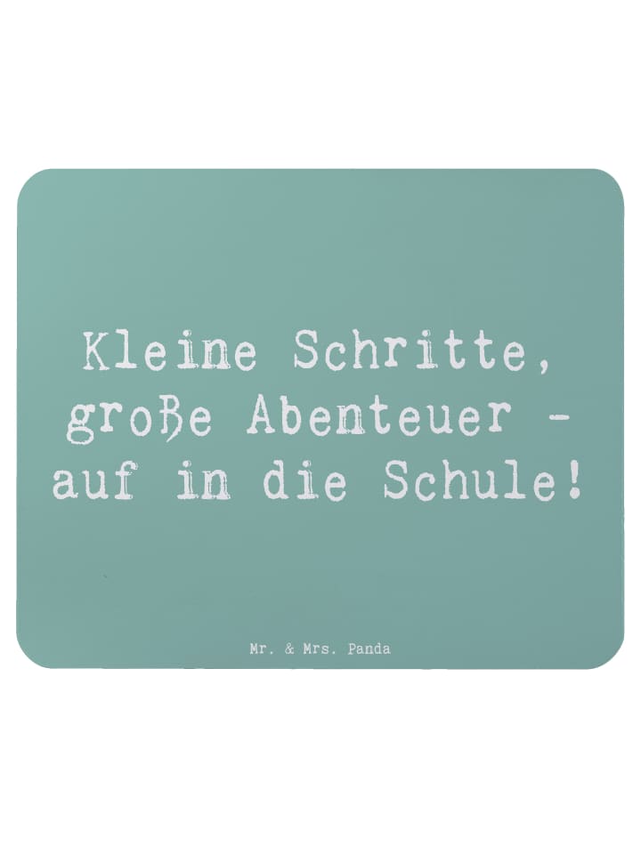 Mouse Pad Spruch Schulanfang Abenteuer mit Spruch in Meeresbrise