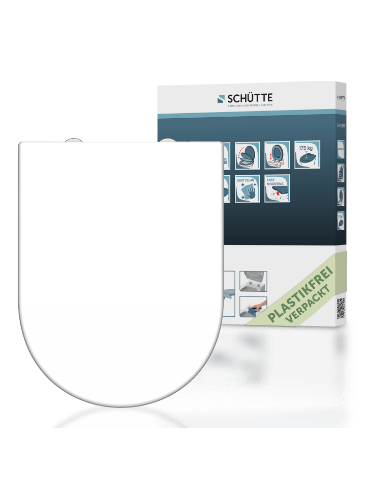 Duroplast WC-Sitz WHITE, D-Form, mit Absenkautomatik und Schnellverschluss