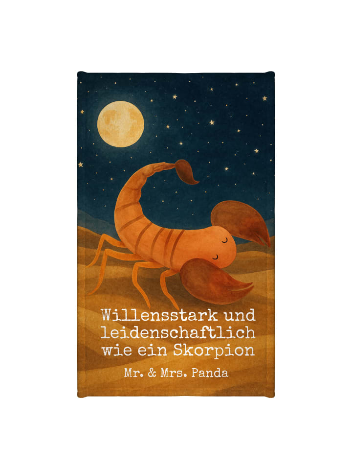Handtuch Sternzeichen Skorpion Design mit Spruch in Weiß