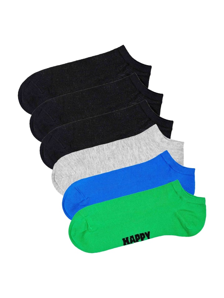 Socken 6er Pack in Schwarz/Grau/Blau/Grün