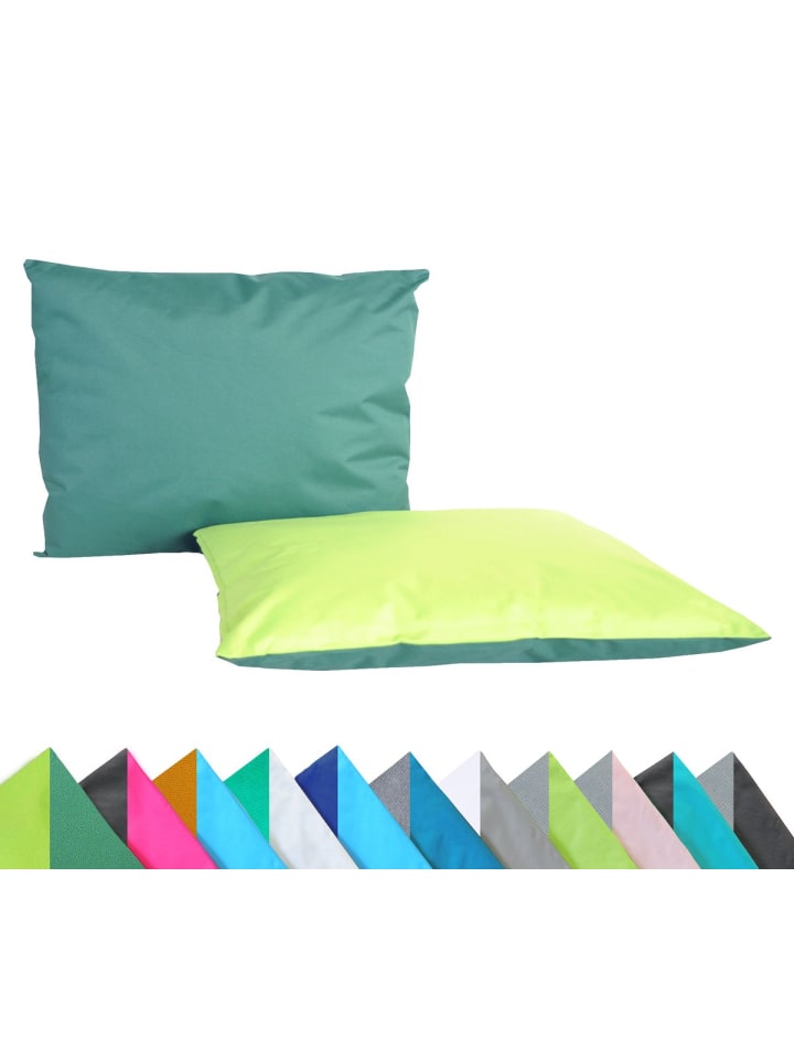 2er Set Outdoor Wende Kissenhülle 30x50cm in Dunkelgrün/Grün