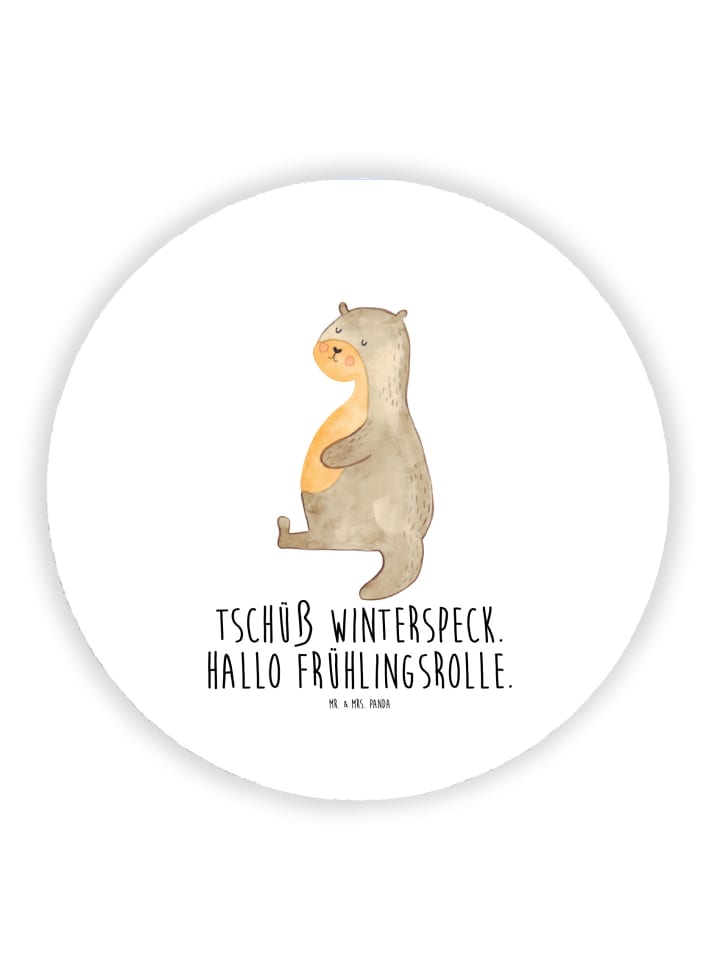 Magnet Otter Bauch mit Spruch in Weiß