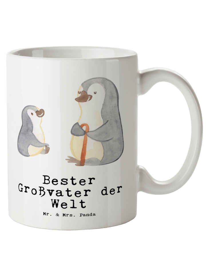 Keramiktasse Pinguin Bester Großvater der Welt ... in Weiß