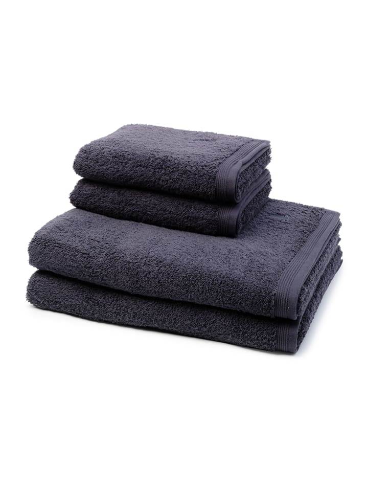 2 X Handtuch 2 X Duschtuch im Set Superwuschel in Dark grey