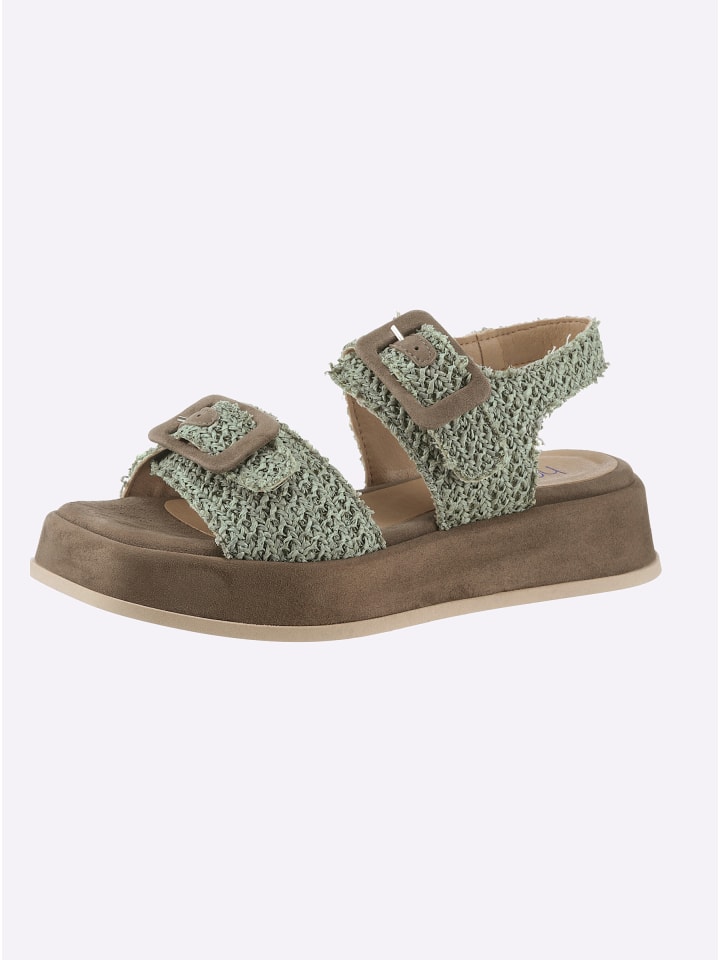 Sandalette in khaki-oliv