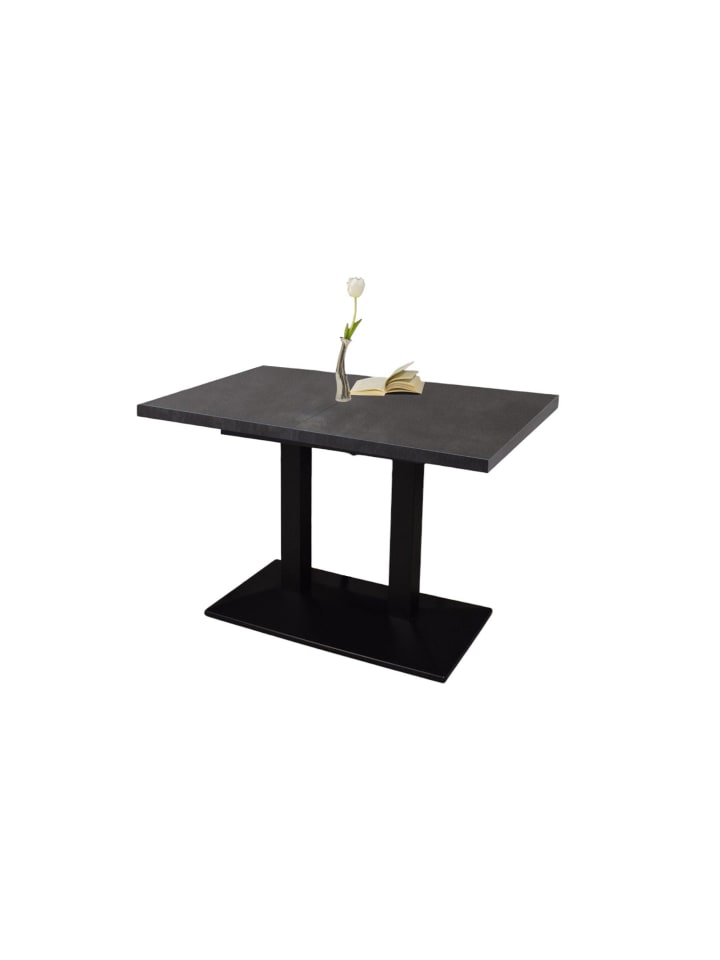 BARTISCH ausziehbar Eleen 120x70x72 Schwarz/Graphit