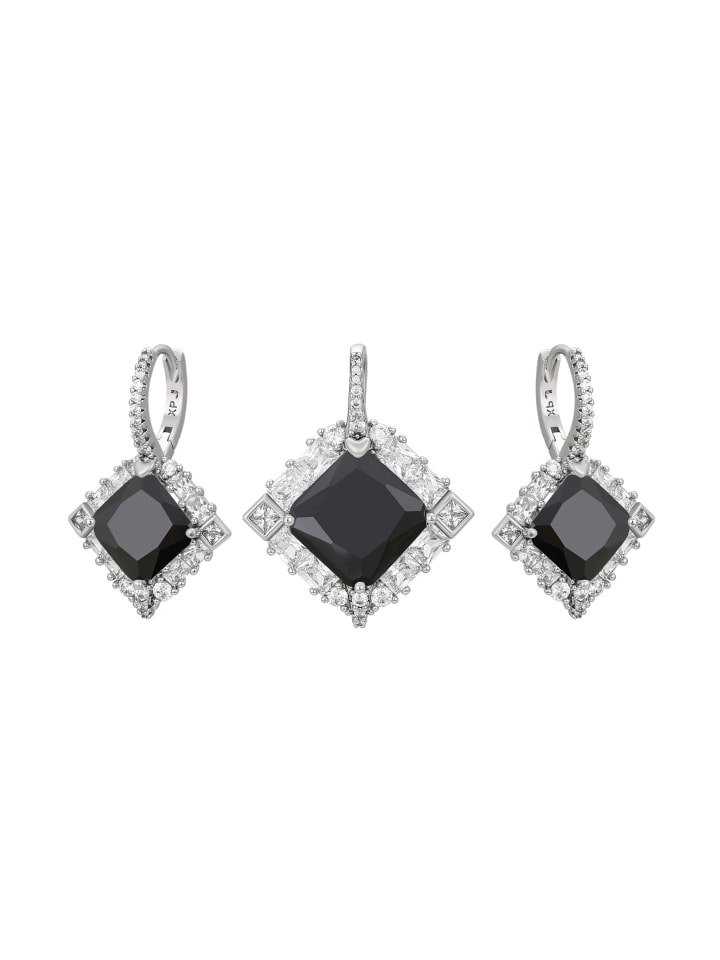 Women Jewelry Set in Silver Black
