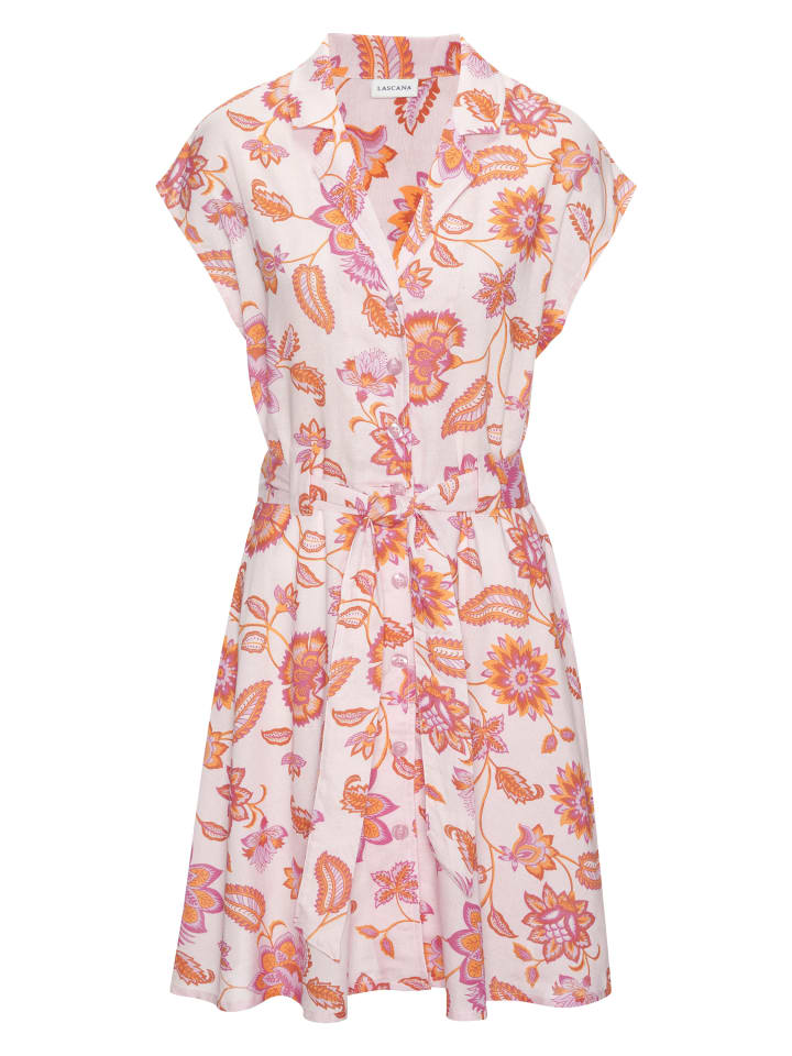 Hemdblusenkleid in pink-orange