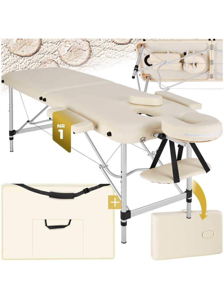 Mobiler Massagetisch klappbar mit Aluminiumgestell und Polsterung
