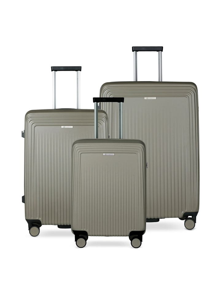 Linea 4 Rollen Kofferset 3-teilig olive