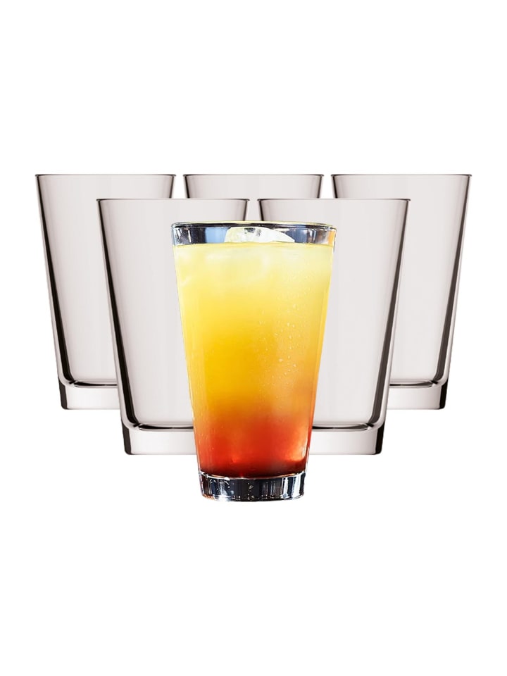 6er Set Becher Conic in Transparent 330 ml
