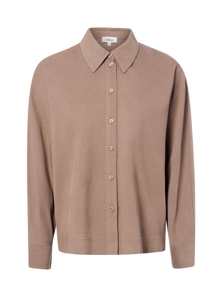 Cordbluse in taupe