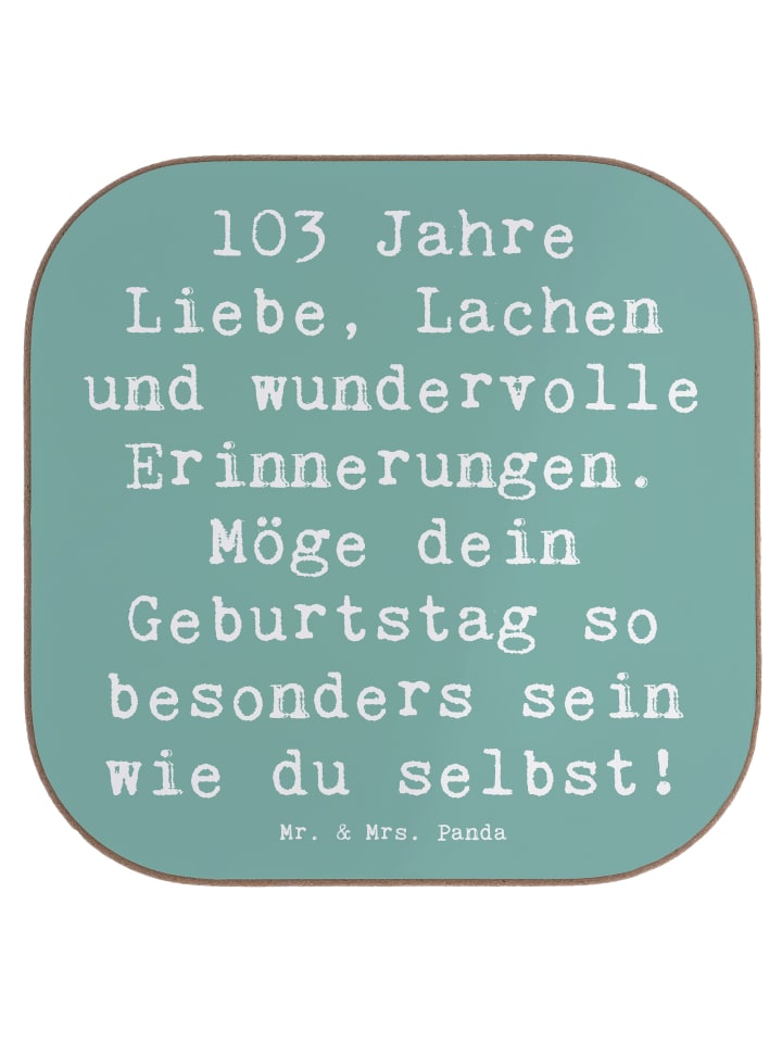 gläseruntersetzer Spruch 103. Geburtstag mit Sp... in Meeresbrise