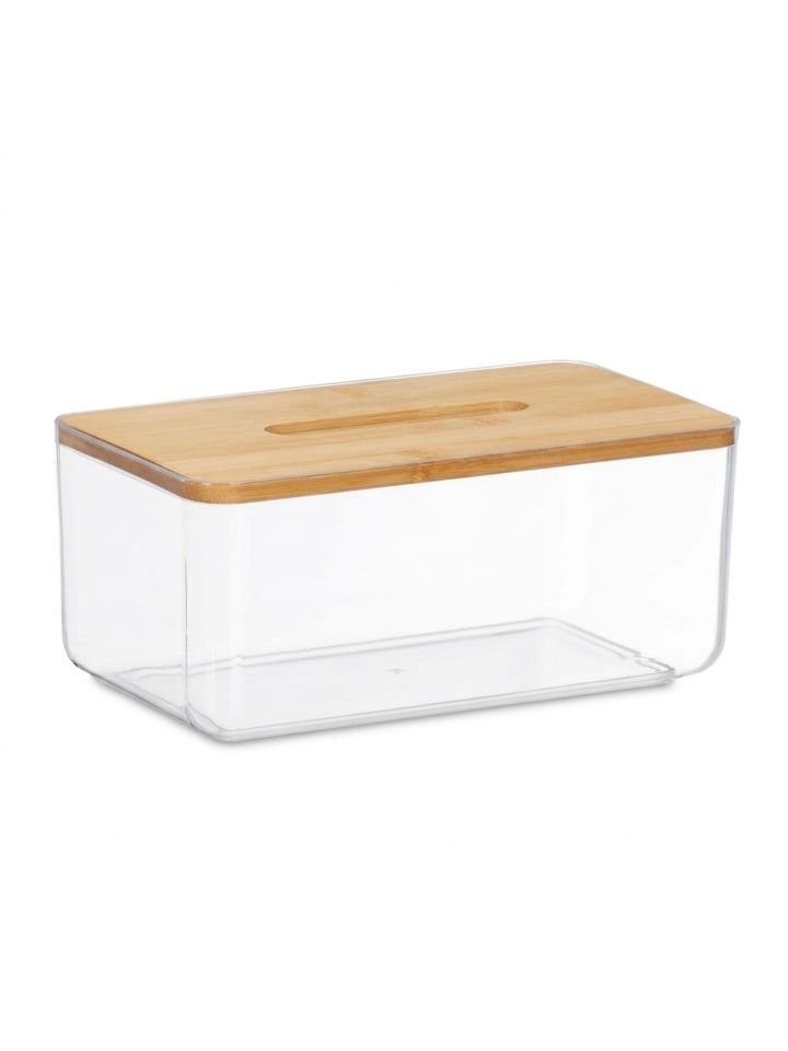 Tücherbox in Transparent/ Natur- (B)23,5 x (H)10 x (T)13 cm