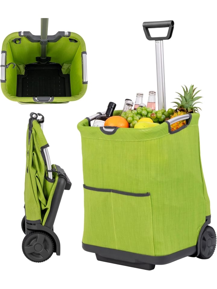Einkaufstrolley klappbar 50 L in Grün