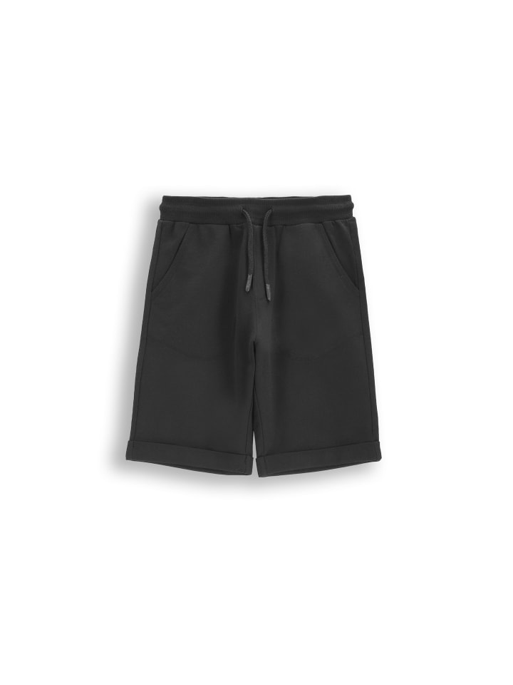 Baumwoll-Trainingsshorts in schwarz